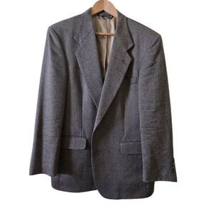 Vintage Dayton's Marshall Field's Hudson's Wool Herringbone‎ 41R Blazer Made USA